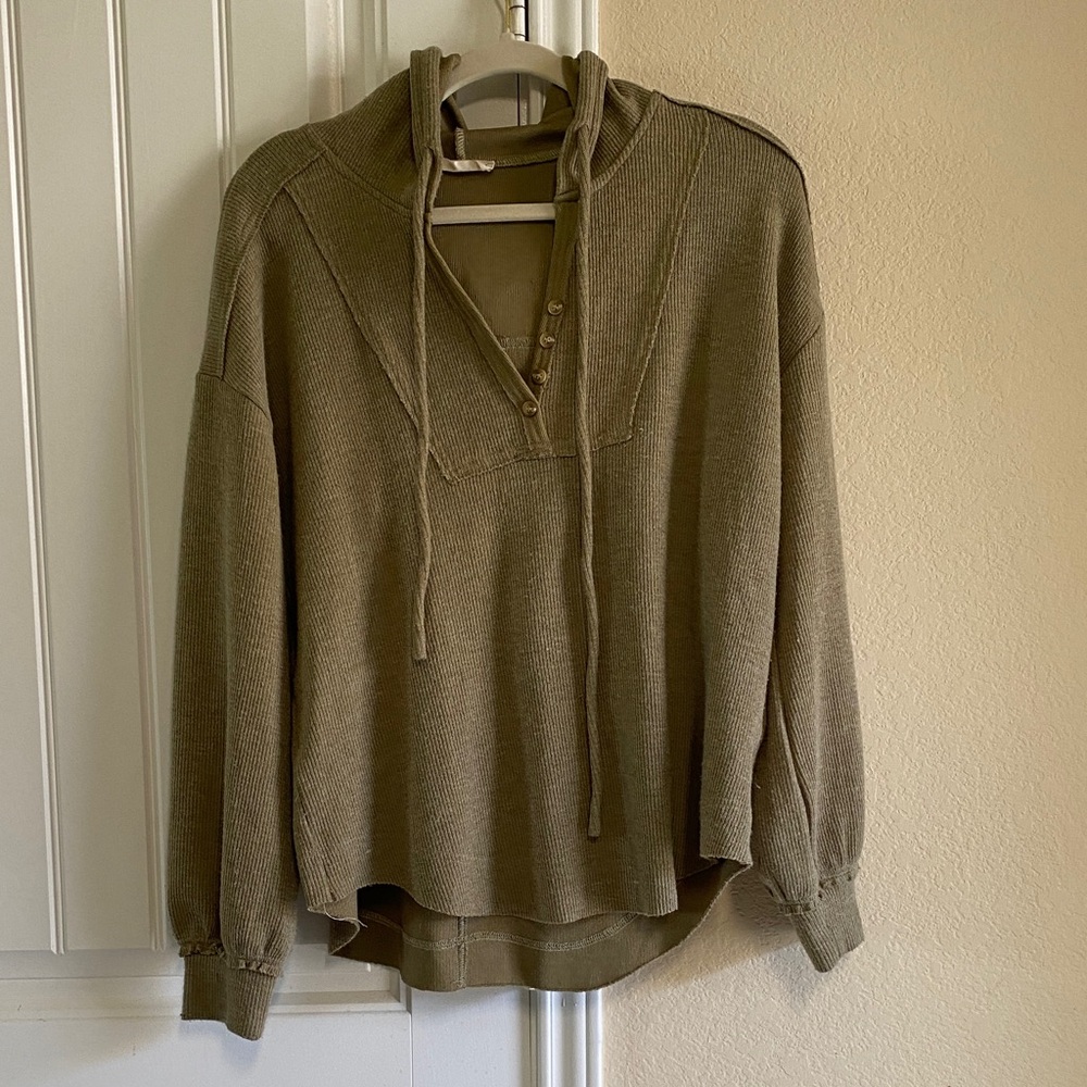 Olive Green Pullover Hoodie-Sz Sm
